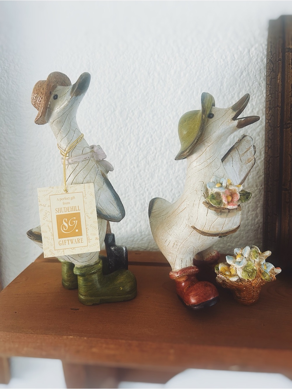 Adorable Vintage ShudeHill  SG Giftware Duck Couple Figurines